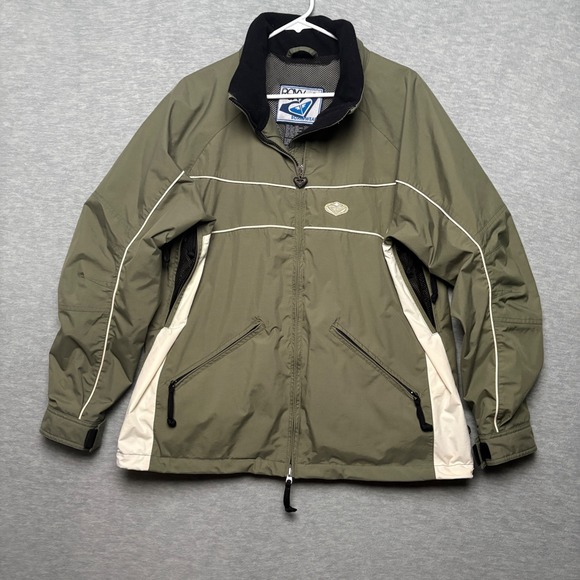 Vintage Y2K Quicksilver Roxy Boardwear Jacket Olive Green  Lightweight Women XL - Picture 1 of 12